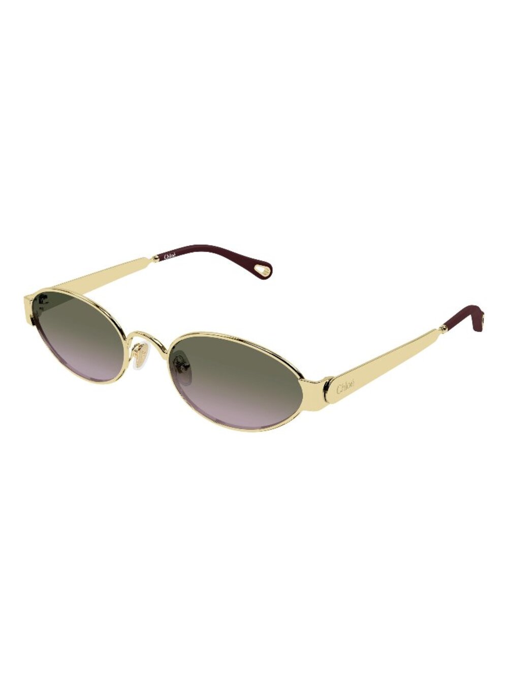 New Chloé Women's Sunglasses Gold Green Lens Metal Frame CH0355S 004 54